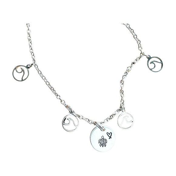 Beach Jewelry - Anklets- Disc Anklet-  Hand Stamped Jewelry  - Dainty Anklet - Picture 1 of 10